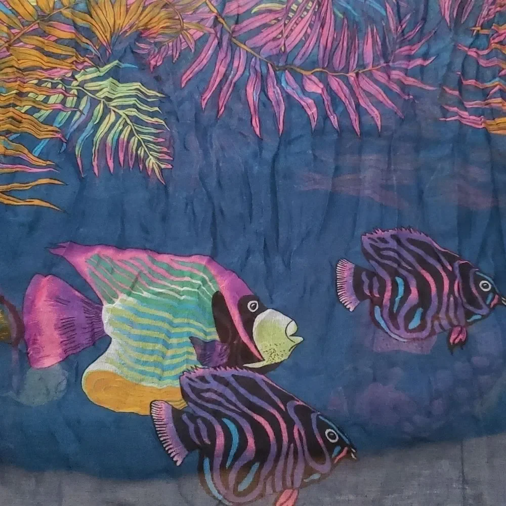 SAX Tropical Under the Sea Sarong Beach Swim Cover Up NWT